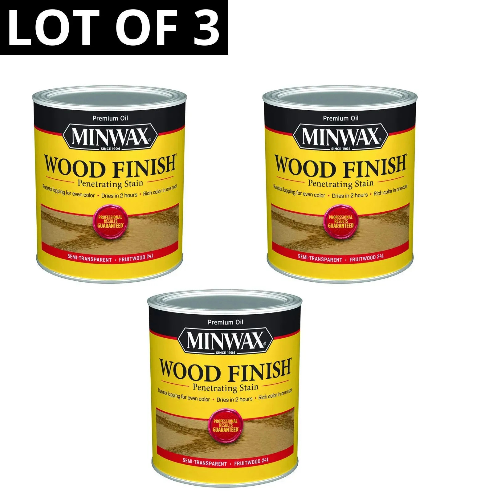 Minwax Wood Finish Penetrating Stain Fruitwood 1 Quart LOT OF 3