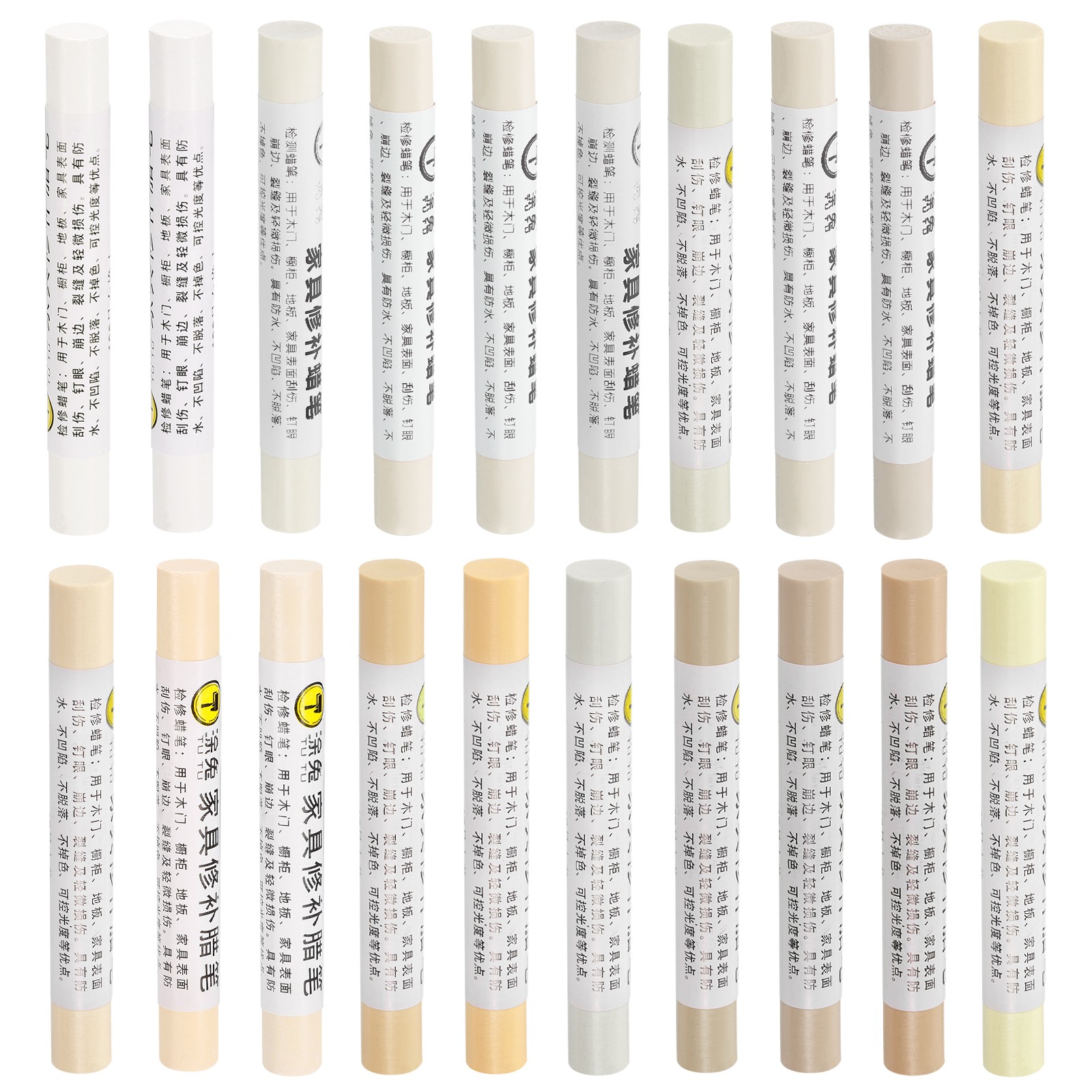 20Pcs Light Color Furniture Repair Wax Crayons Kit Wood Filler Stick