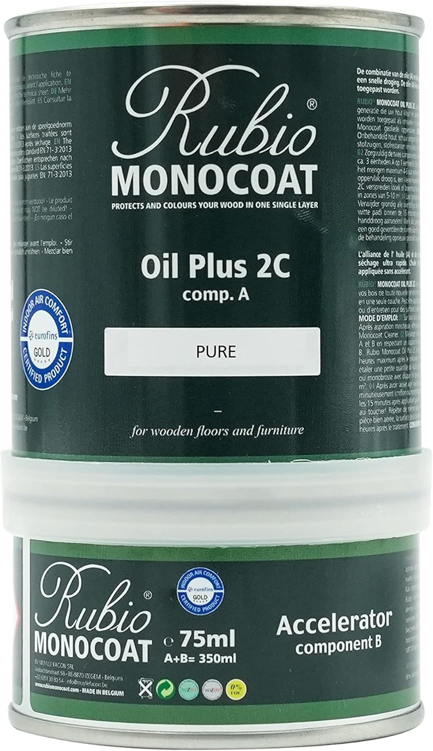 Wood Oil Finish 175 Ft² – Pure | Oil plus 2C | Quick-Dry, Eco-Friendly Linseed W