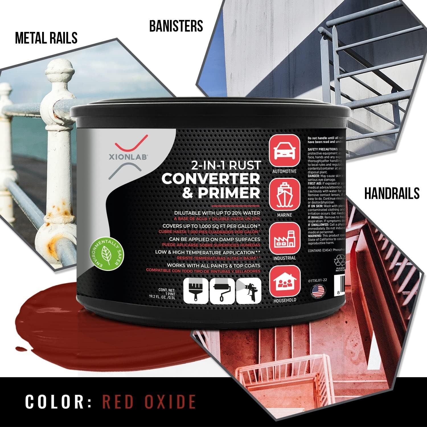 Water-Based Rust Converter & Primer – Non-Toxic, Low VOC, Works on Damp Surfaces