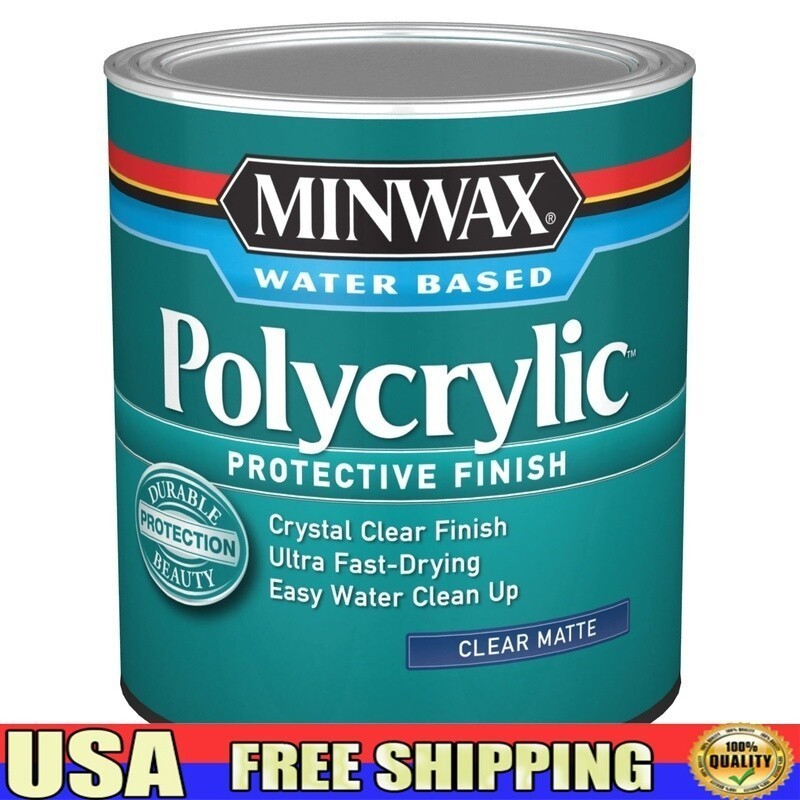 Polycrylic Protective Finish Clear Matte Wood Coating Quick Drying 1Quart 2.5lbs