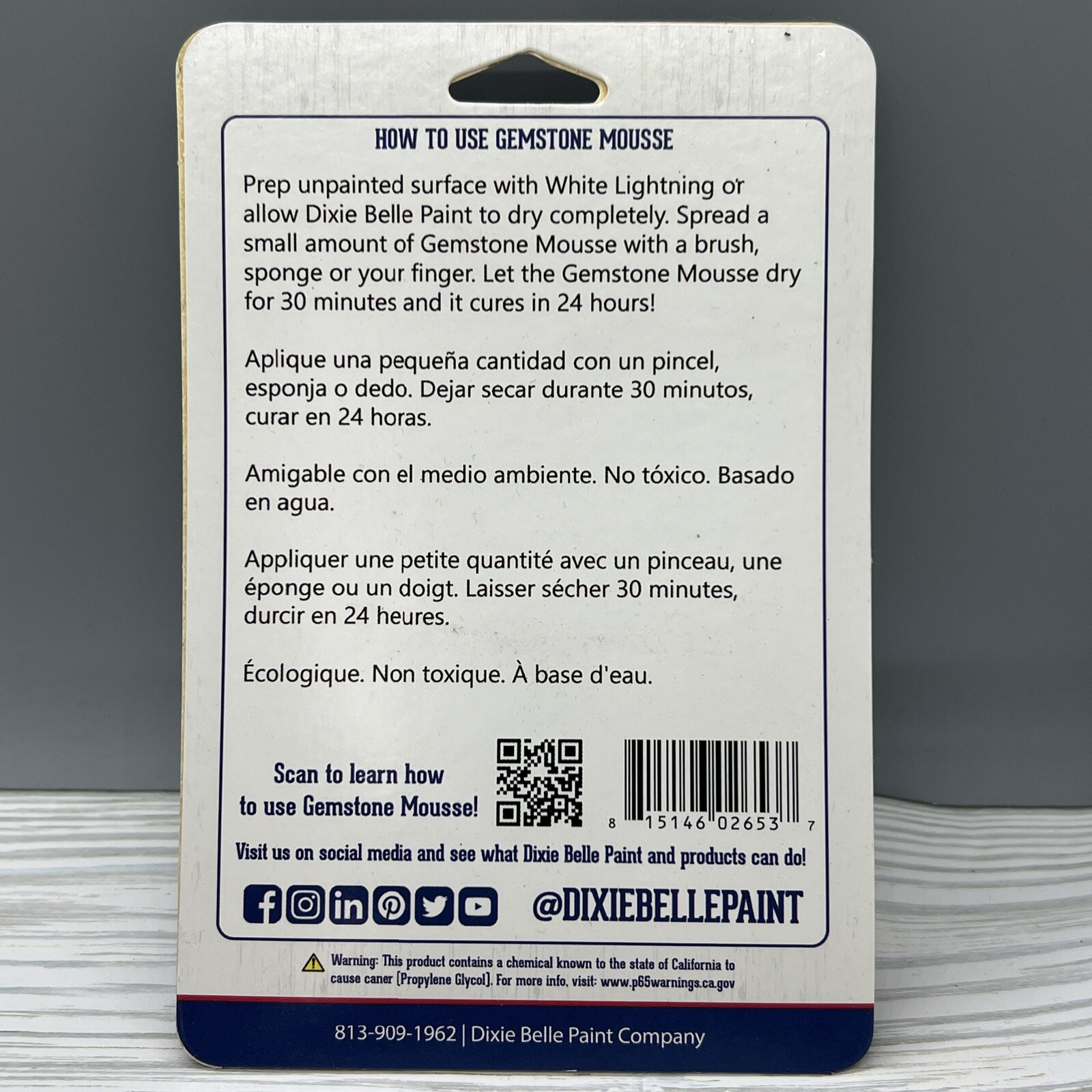 DIXIE BELLE PAINT~GEMSTONE MOUSSE~1OZ~CREAMY/RICH & SHINY DETAILING~~DIAMOND~~