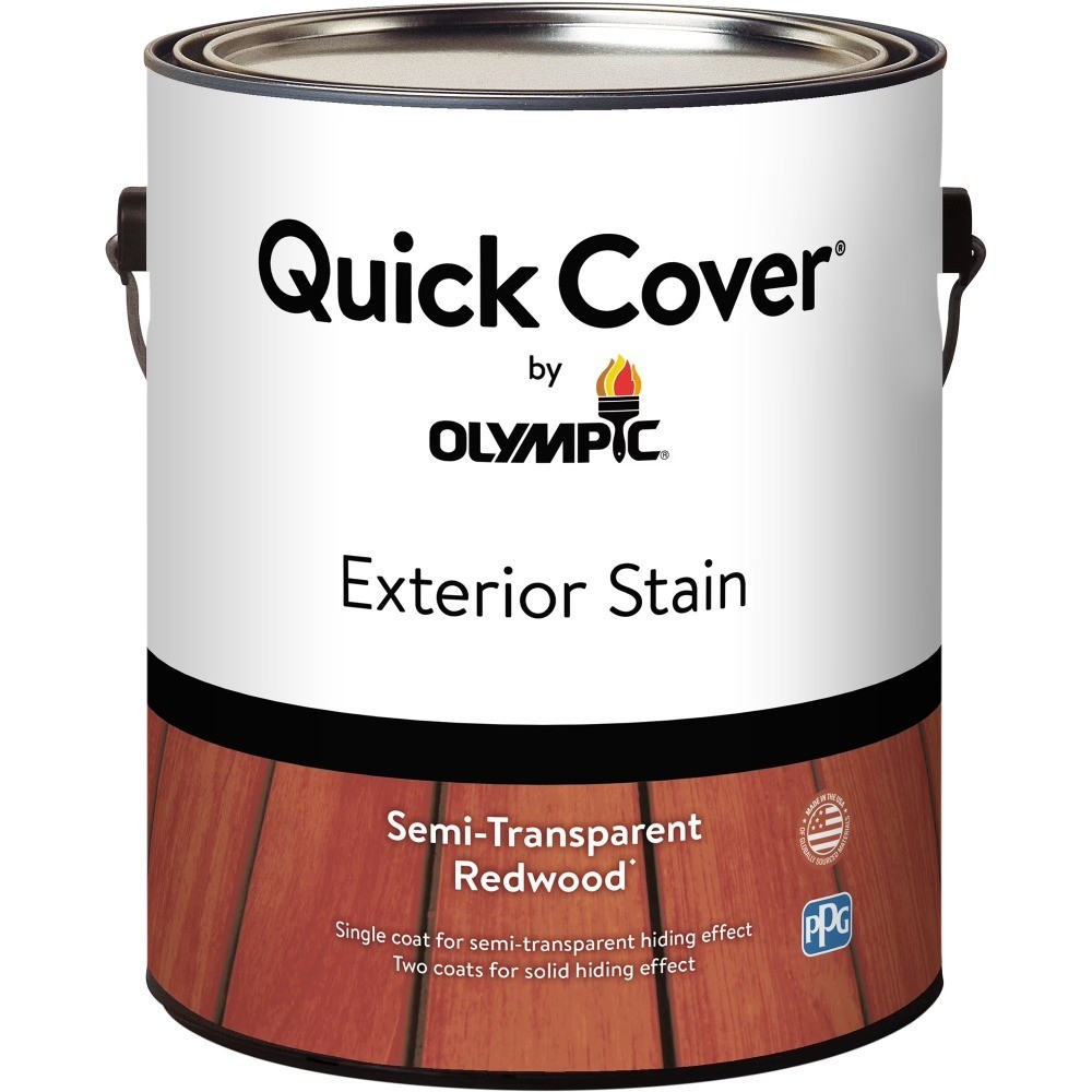 Quick-Dry 1 Gallon Redwood Semi-Transparent Wood Stain for Interior and Exterior