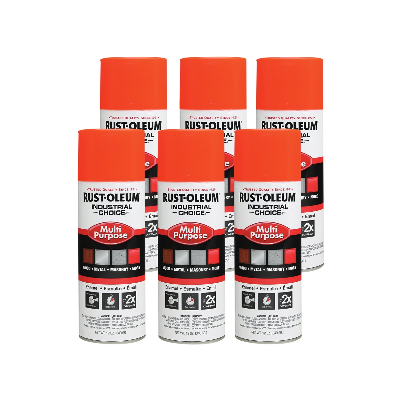 Rust-Oleum 1654830-6PK Industrial Choice 1600 System Multi-Purpose Spray Pain…