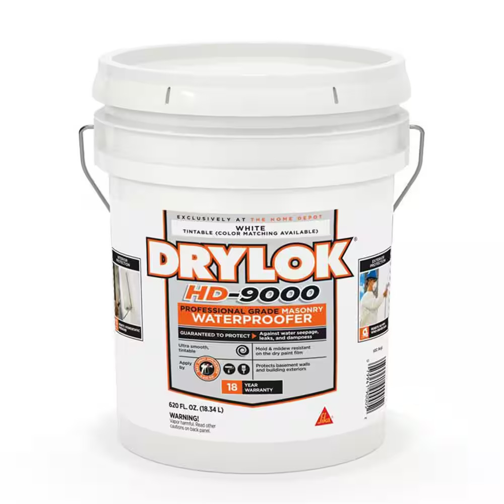 HD-9000 Professional 5 Gal. White Flat Latex Interior/Exterior Basement and Maso