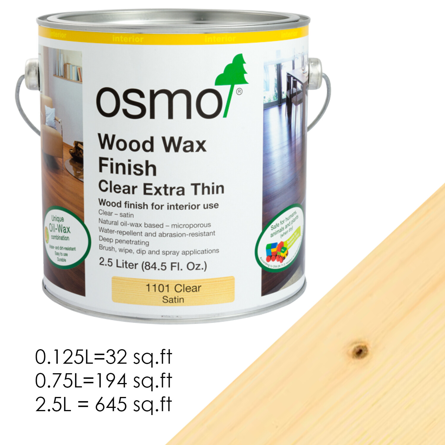 OSMO 1101 Extra Thin Wood Wax Oil Clear Satin Interior Spray Finish