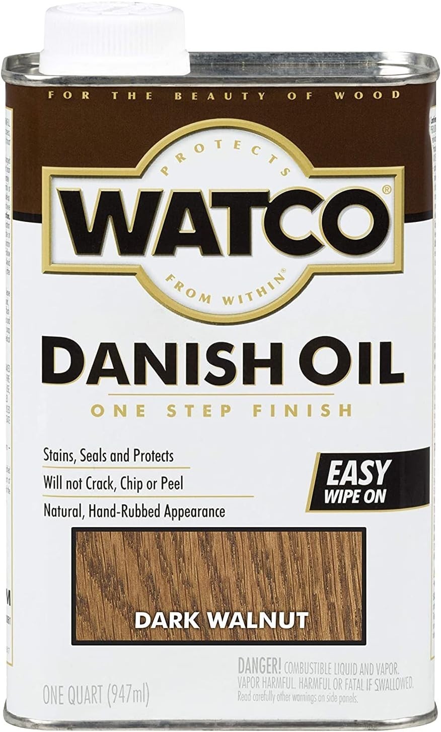 Quart Dark Walnut Danish Oil Wood Finish – Deep Penetrating, Low VOC Protection