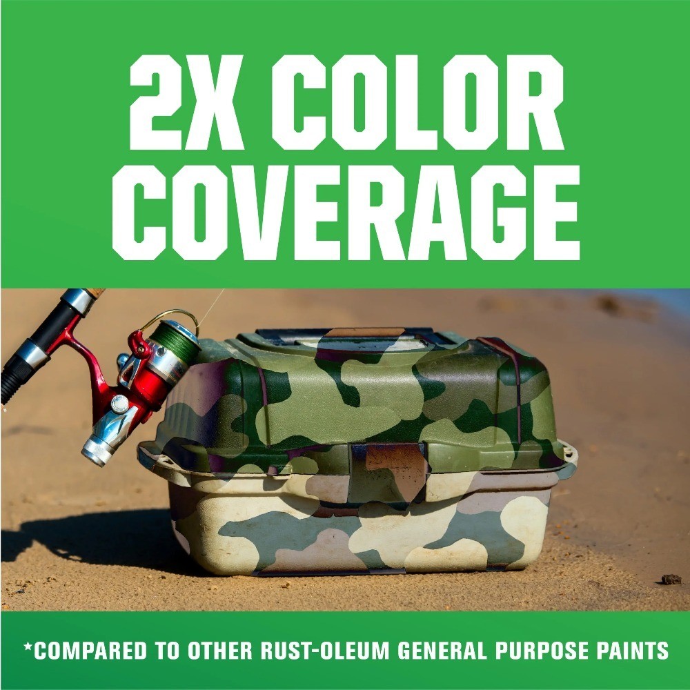 Deep Forest Green, Camouflage 2X Ultra Cover Flat Spray Paint-279175, 12 oz