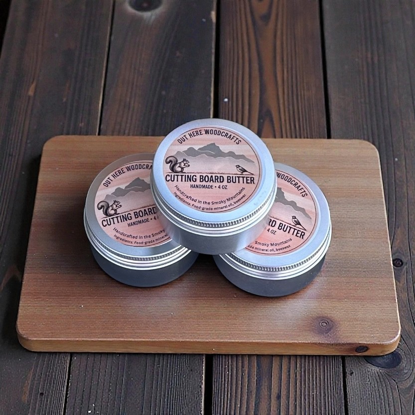 Handmade Cutting Board Butter – Food Safe Mineral Oil & Beeswax – 4 oz Tin