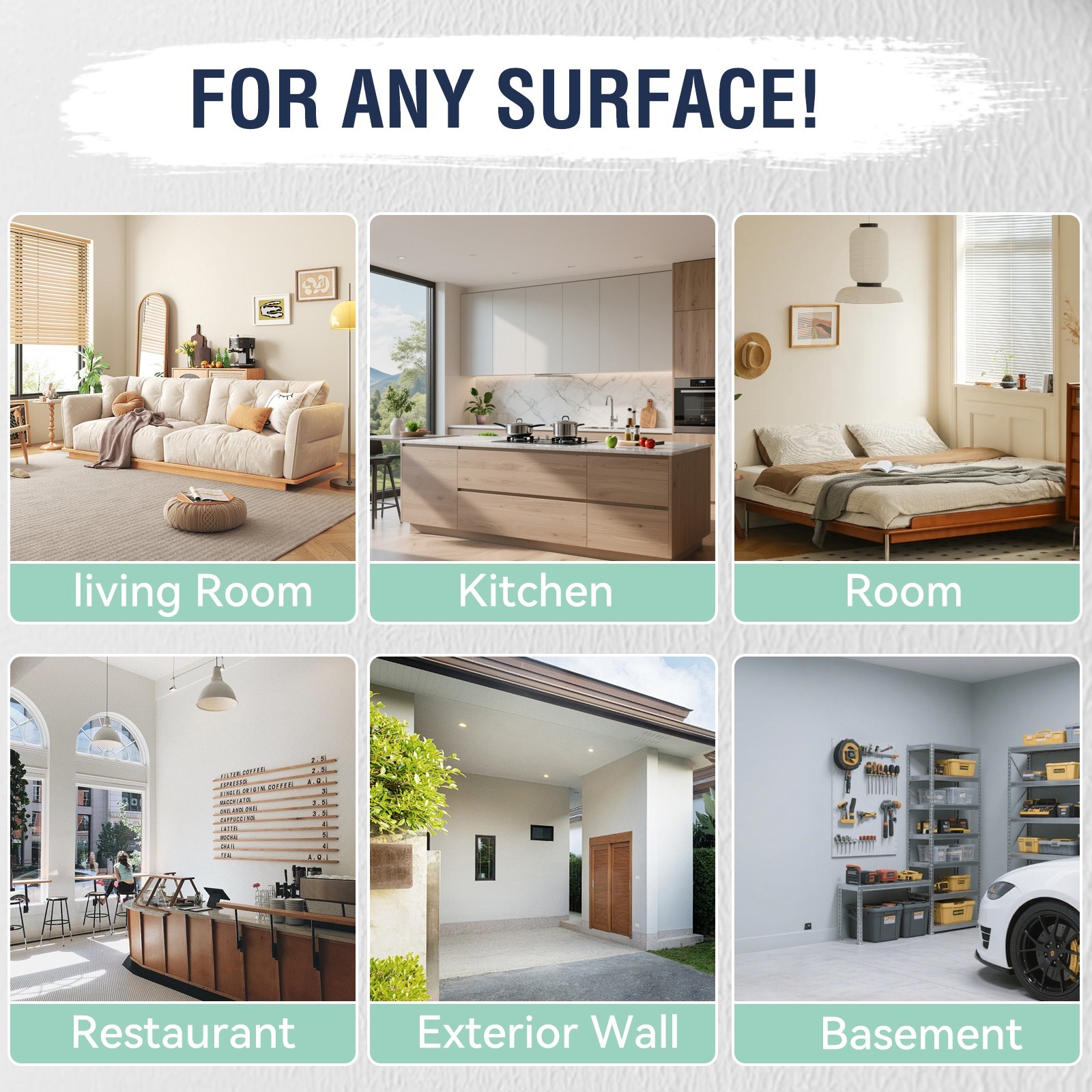 8 Gallon Upgraded Epoxy Paint Kit with Accessories | Indoor/Outdoor Floor, Wall