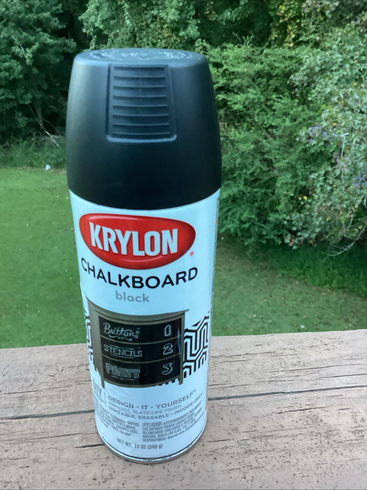 Krylon I00807007 Spray Paint, Black, Flat, Solvent, 12 Oz
