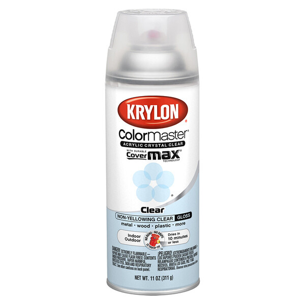 KRYLON 5515 COLORmaxx Spray Paint, Gloss, Clear, 11 oz, Aerosol Can