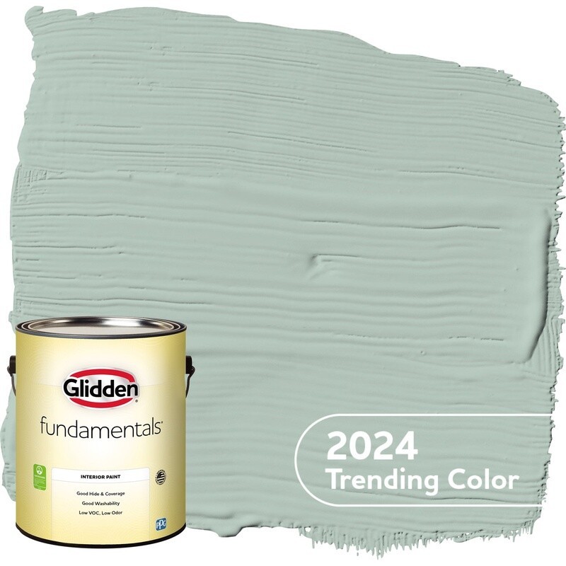 Low VOC Washable Interior Paint Eggshell Good Hide Coverage Light Blue 1Gal wall