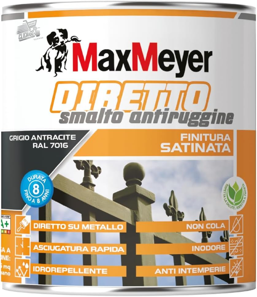 MaxMeyer Anthracite Grey R7016 750ml Satin Iron Metal Anti-Rust Enamel