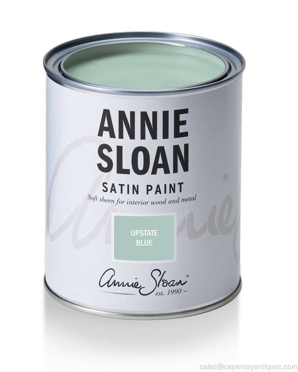 Annie Sloan Satin Paint Upstate Blue No Need To Wax Covers 115′ Approx Brand New