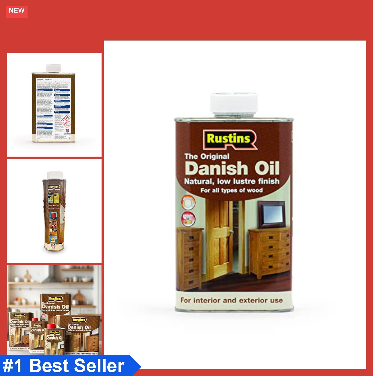 Danish Oil 500ml Wood Finish Natural Glow Furniture Kitchenware Protection