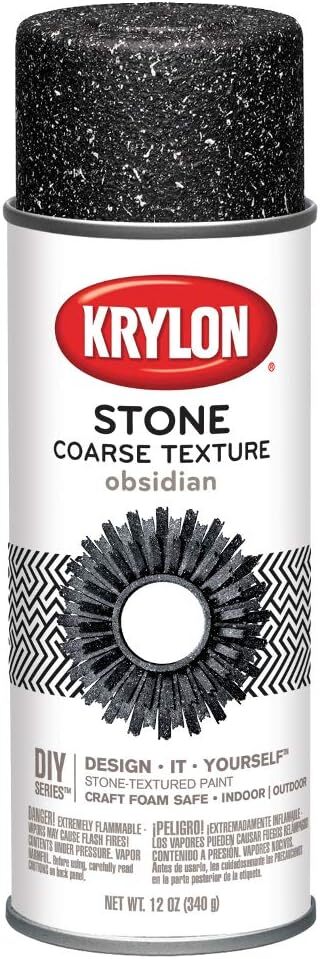 K18213 Coarse Stone Texture Finish Spray Paint, White Onyx, 12 Ounce