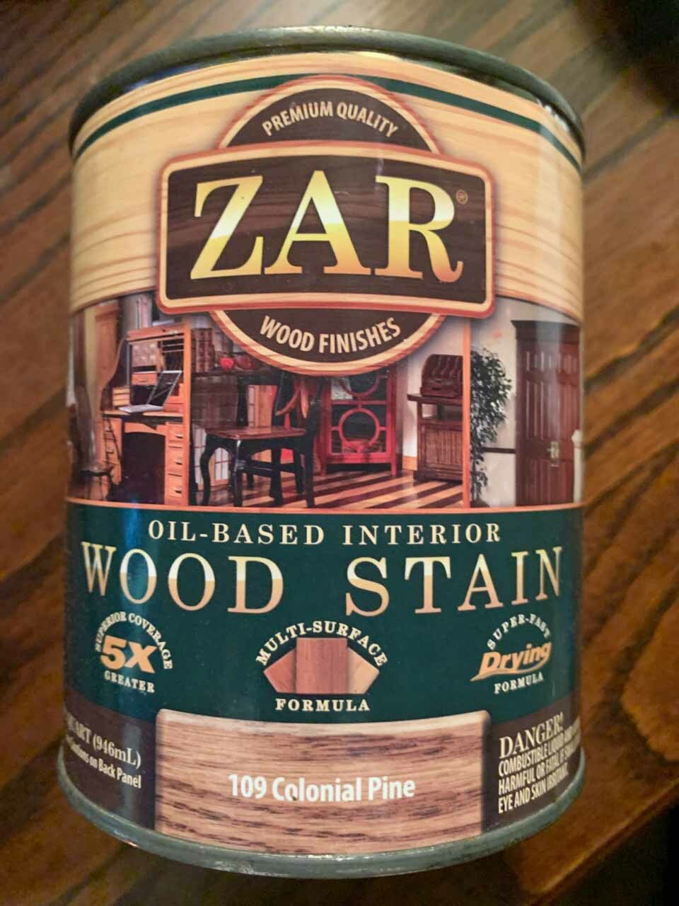 Zar Interior Stain, 109 COLONIAL PINE, Quart