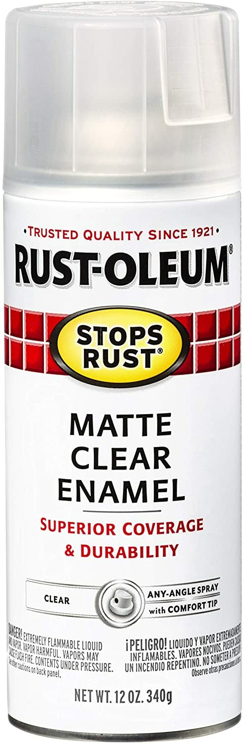 Rust-Oleum Stops Rust 285093 Spray Paint, 12 Oz, Matte Clear Enamel