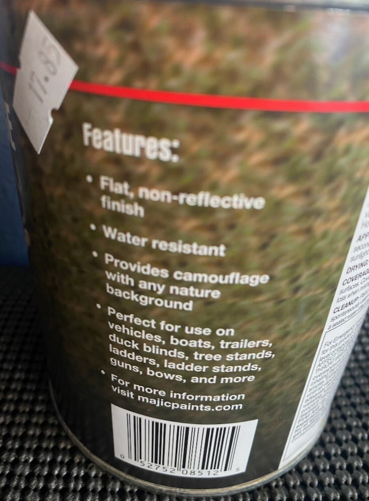 Majic Paints 8-0851-2 Camouflage Paint Oil Base Flat Black 1 Quart