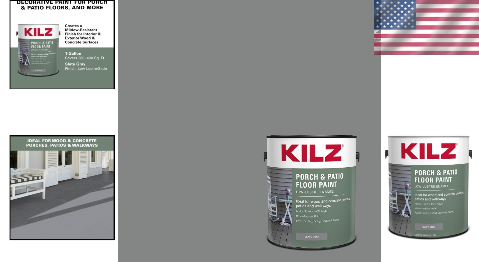 Low-Lustre Enamel Porch & Patio Paint, Slate Gray