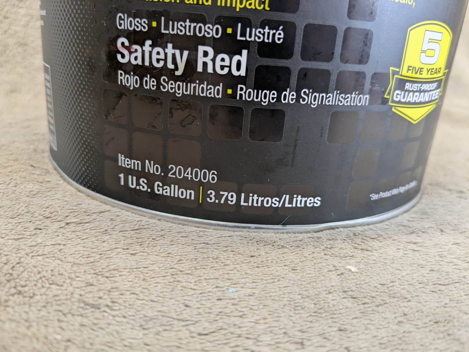 Rust-Oleum 204006 Paint Base Safety Red Gloss 1 Gal 125 To 225 Sq Ft/Gal