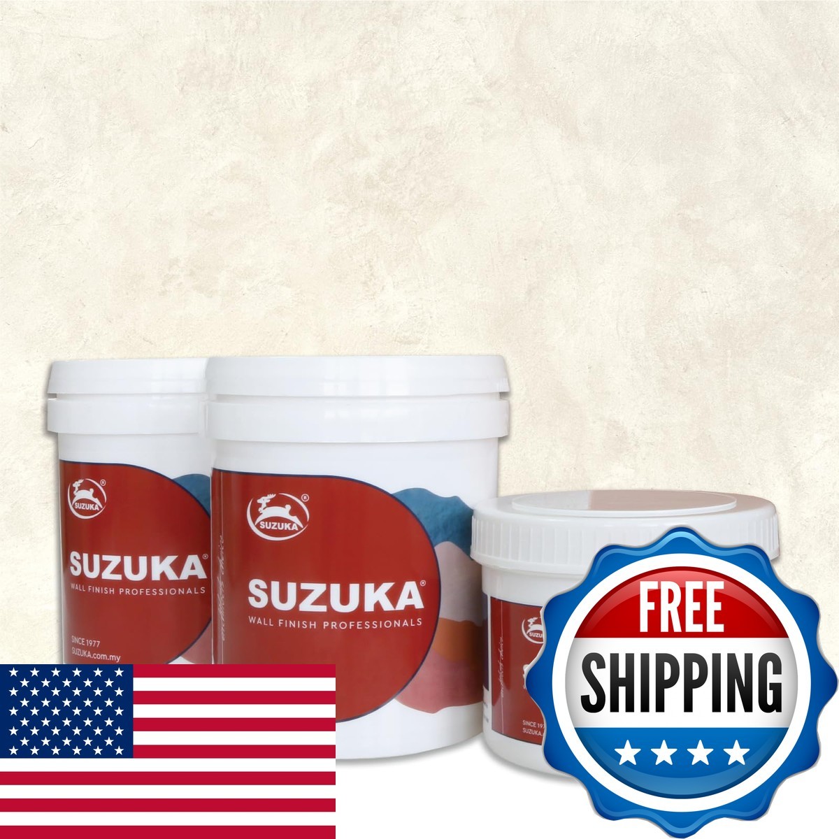 SUZUKA Strato Texture Limewash Effect Matte Wall Paint SCT-311 Dove White