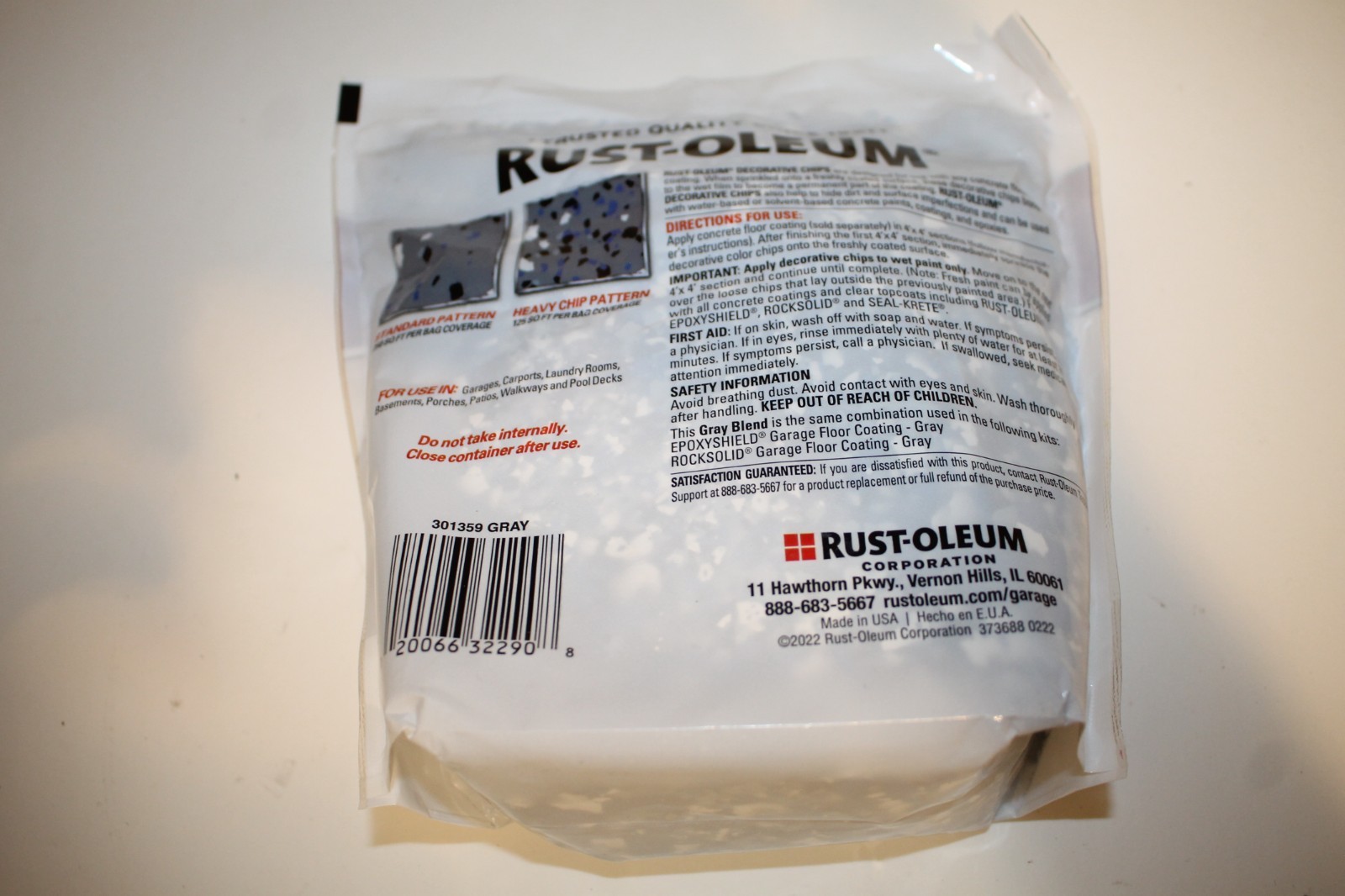 Rust-Oleum Gray Blend Decorative Color Chips 1 lb. Bag – NEW