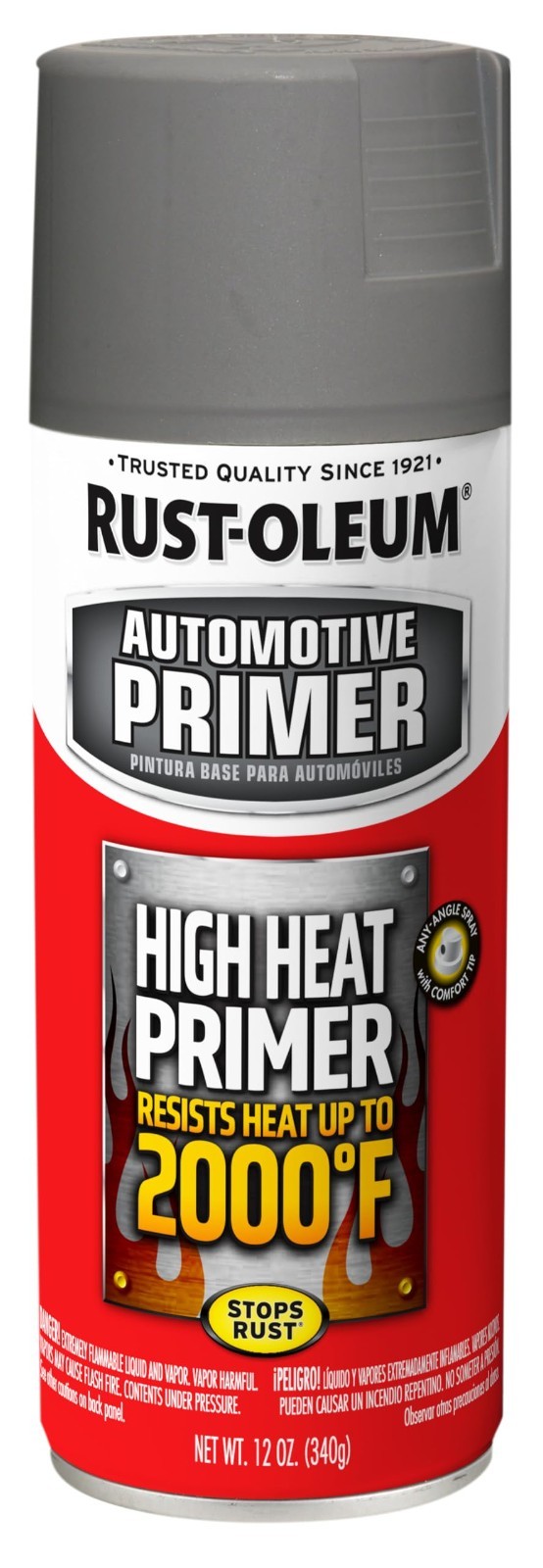 Rust Oleum Automotive High Heat Primer Spray Flat Gray Resists Heat Up to 2000