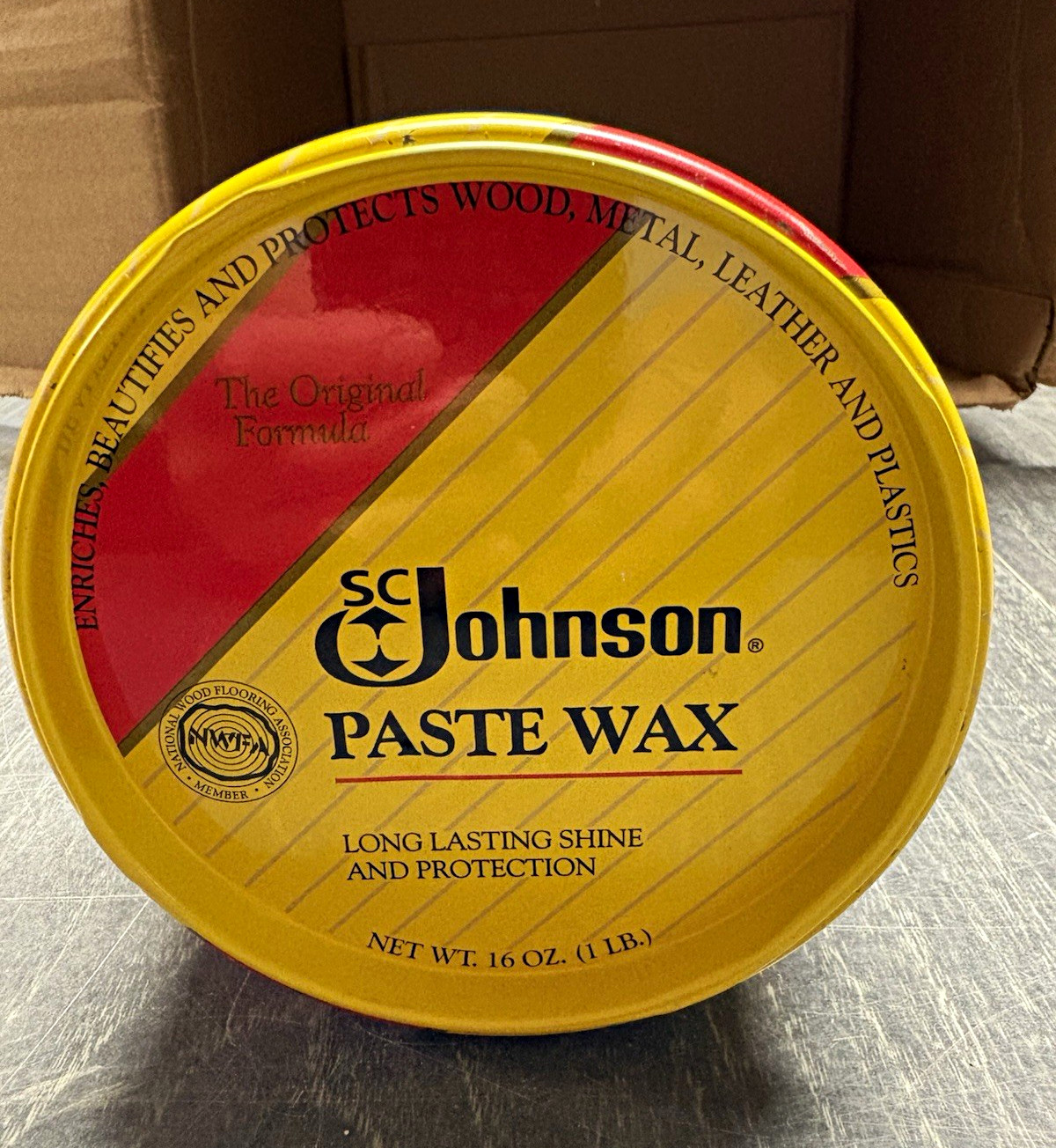 SC Johnson Paste Wax 16 oz Satin Finish for Wood Metal Leather Plastic Cork