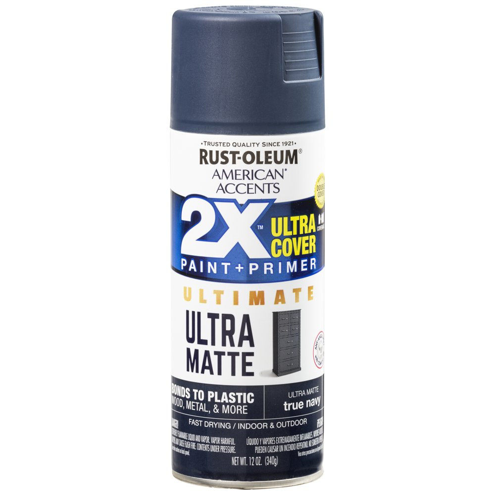 All Surfaces 2X Ultra Cover Ultra Matte True Navy Spray Paint & Primer 12 Oz