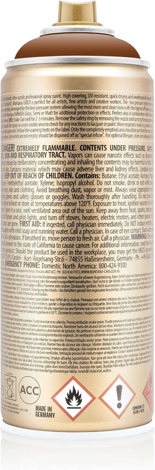 Versatile GOLD Hazelnut Spray Paint, 400ml – Perfect Coverage, Indoor/Outdoor