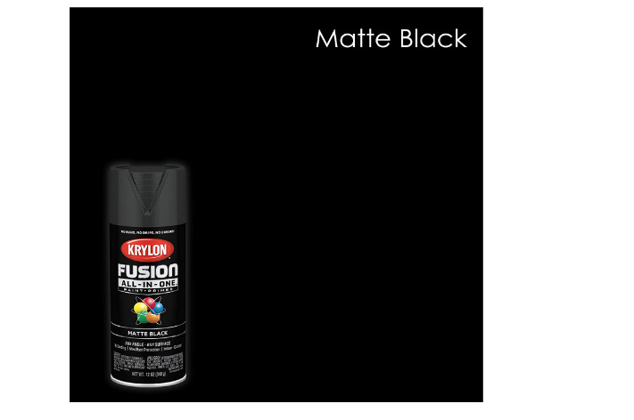 Matte Black Spray Paint Indoor Outdoor Use Fusion All In One PVC Quick Dry Coat