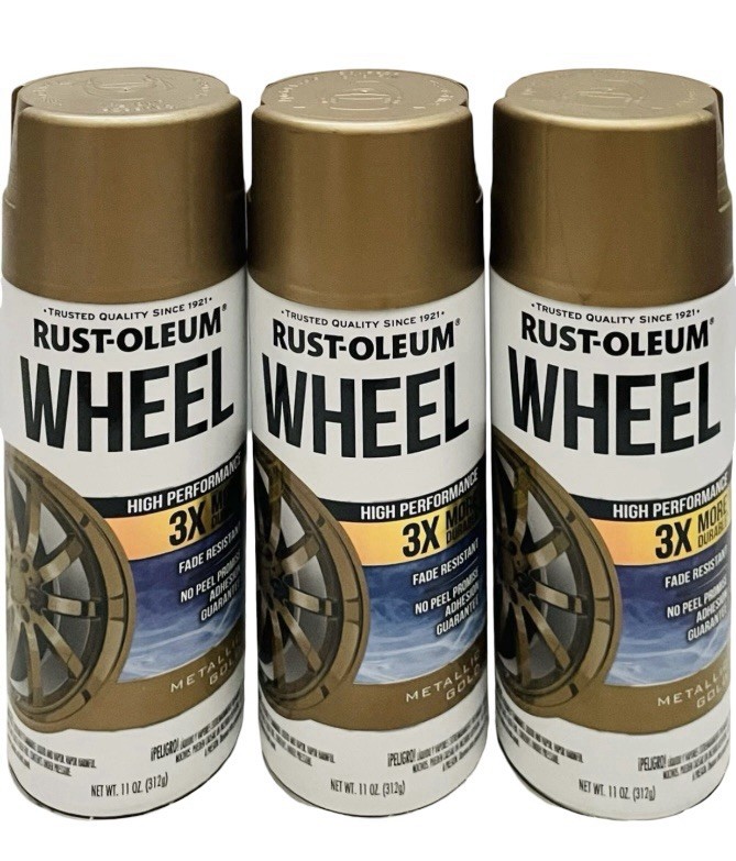 (3 Pk) Rust-Oleum 3X DURABLE Spray Paint Gold Metal FADE AND PEEL RESISTANT