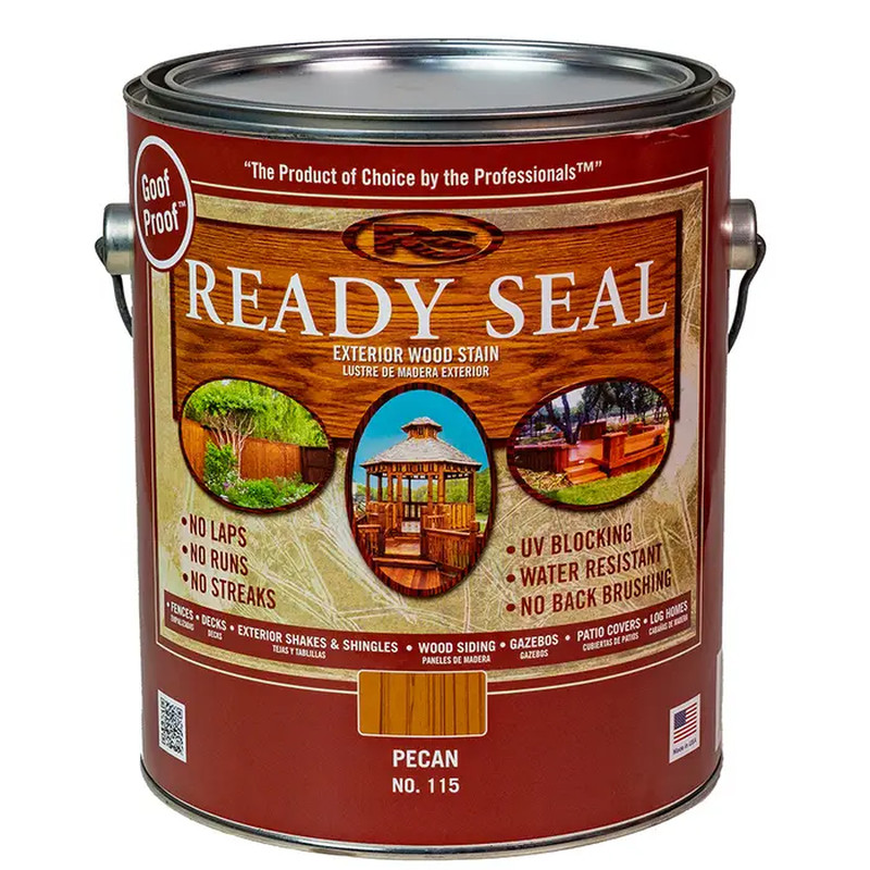 READY SEAL Exterior Wood Stain and Sealer, 1-Gal., Pecan, Semi-Transparent,