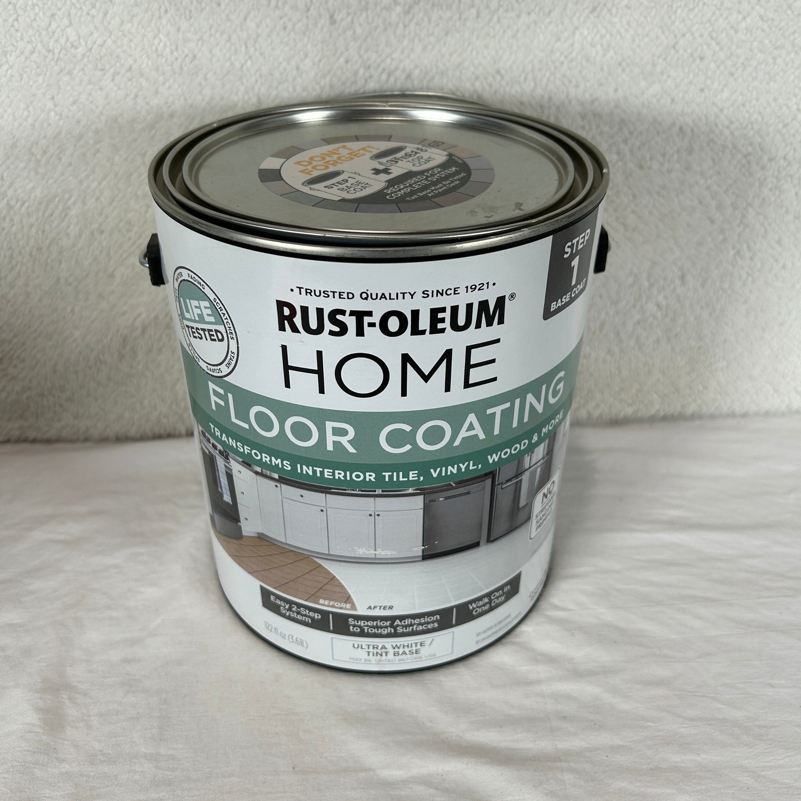Rust-Oleum HOME Floor Coating Step 1 Base Coat Ultra White Tint Base 1 Gallon