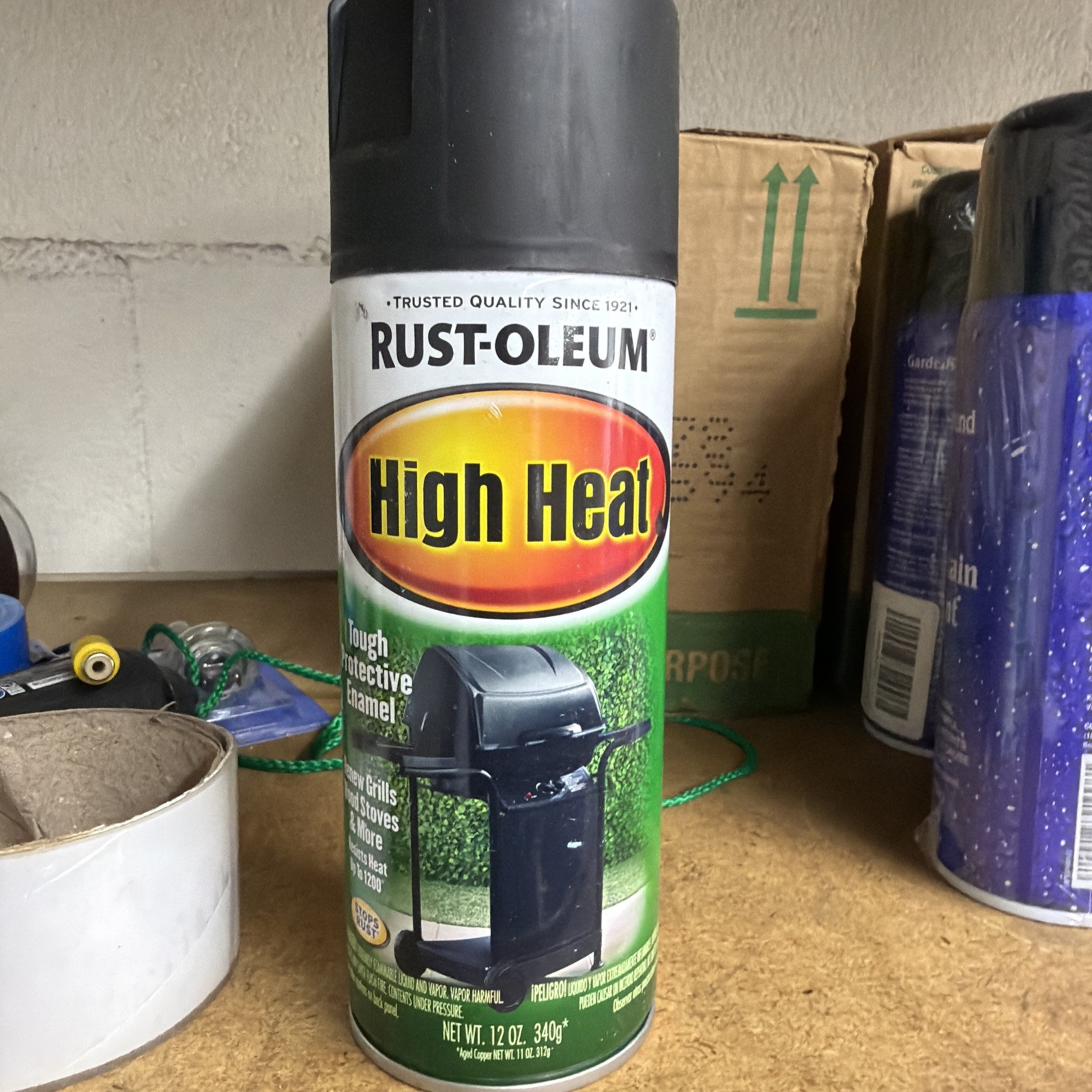 BBQ Specialty Flat High Heat Resistant Black Spray Paint Rust Protection 12 Oz