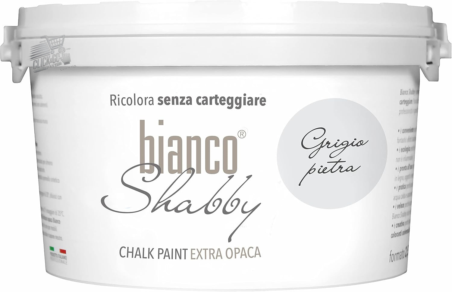 Vintage Extra Matte Stone Grey Chalk Paint 2.5L Shabby Furniture Walls