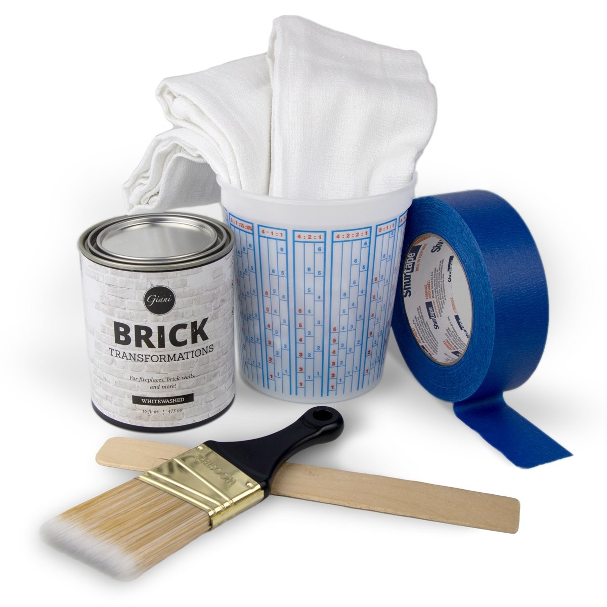 Giani Brick Transformations Kit – Whitewashed Fireplace & Wall Paint
