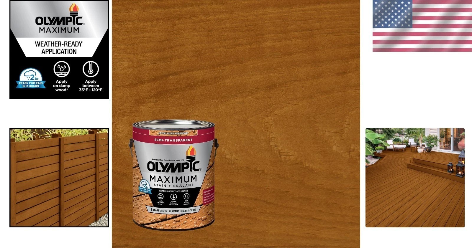 Maximum 1 Gallon Semi-Transparent Cedar Exterior Stain – UV & Mold Resistant