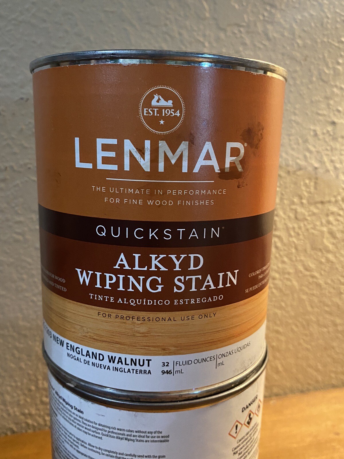 Lenmar quick stain Alkyd Wiping Stain 1203 New England Walnut 1 quart