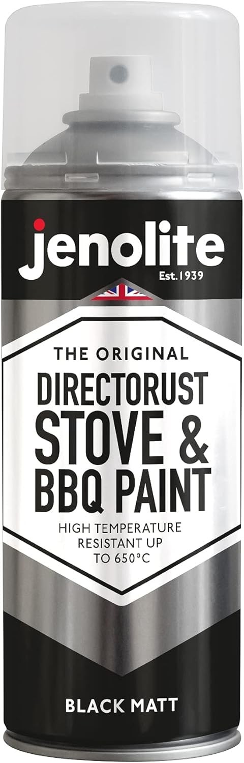 Directorust High Heat Spray Paint for Metal – BLACK – Smooth Matte Finish BBQ…
