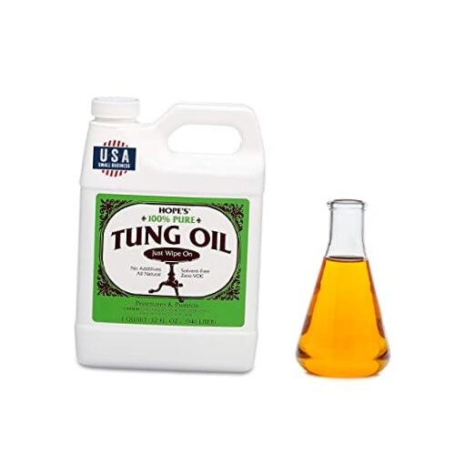 100% Pure Tung Oil, Food Safe, Premium Waterproof Natural Wood One, 32 Fl Oz