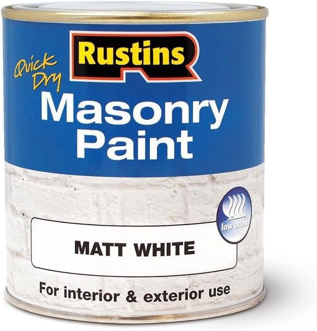 Rustin’s Quick Dry Matte White Masonry Paint 500ml – Effortless Application