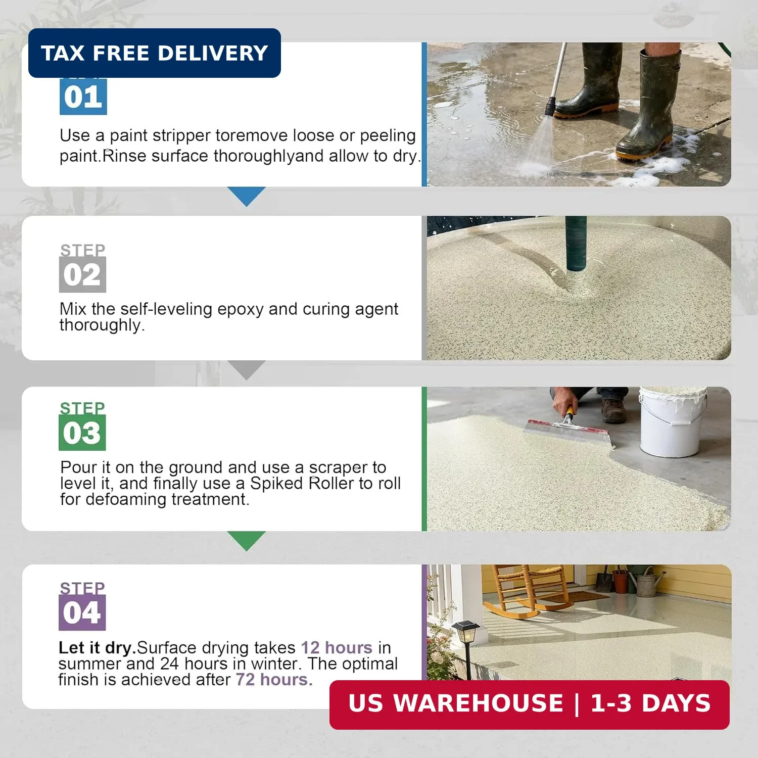 Self Leveling Epoxy Colored Sand Floor Paint for Concrete | Epoxy Floor Paint 21