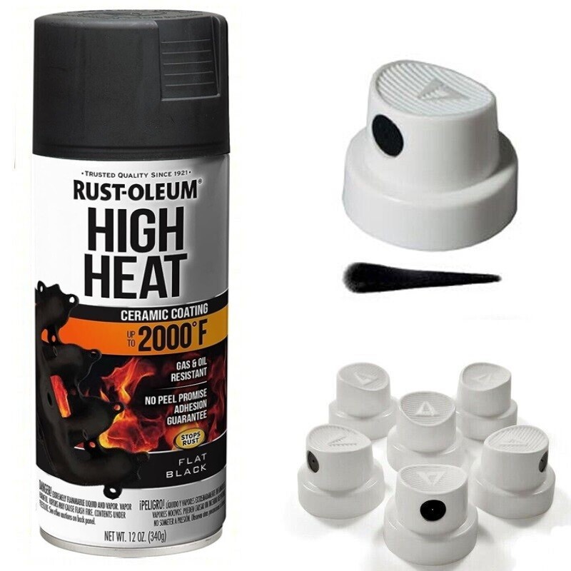 5 Spray NOZZLES for Rust-Oleum Flat Black High Heat Automotive Spray Paint