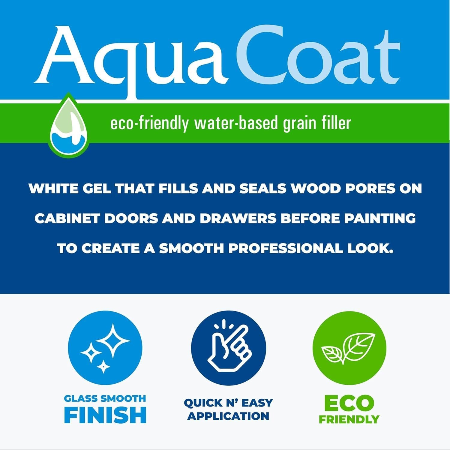 Water-Based White Cabinet Wood Grain FillerGel – Fast Drying, Low OdorWhite Wood
