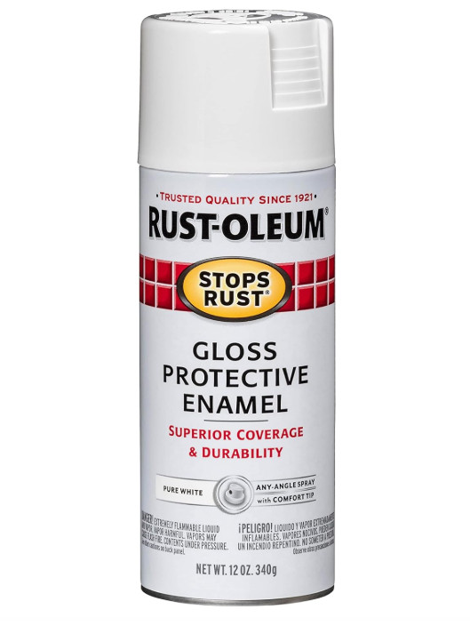 Rust-Oleum Stops Rust Protective Enamel Gloss White Spray Paint 12 oz. USA