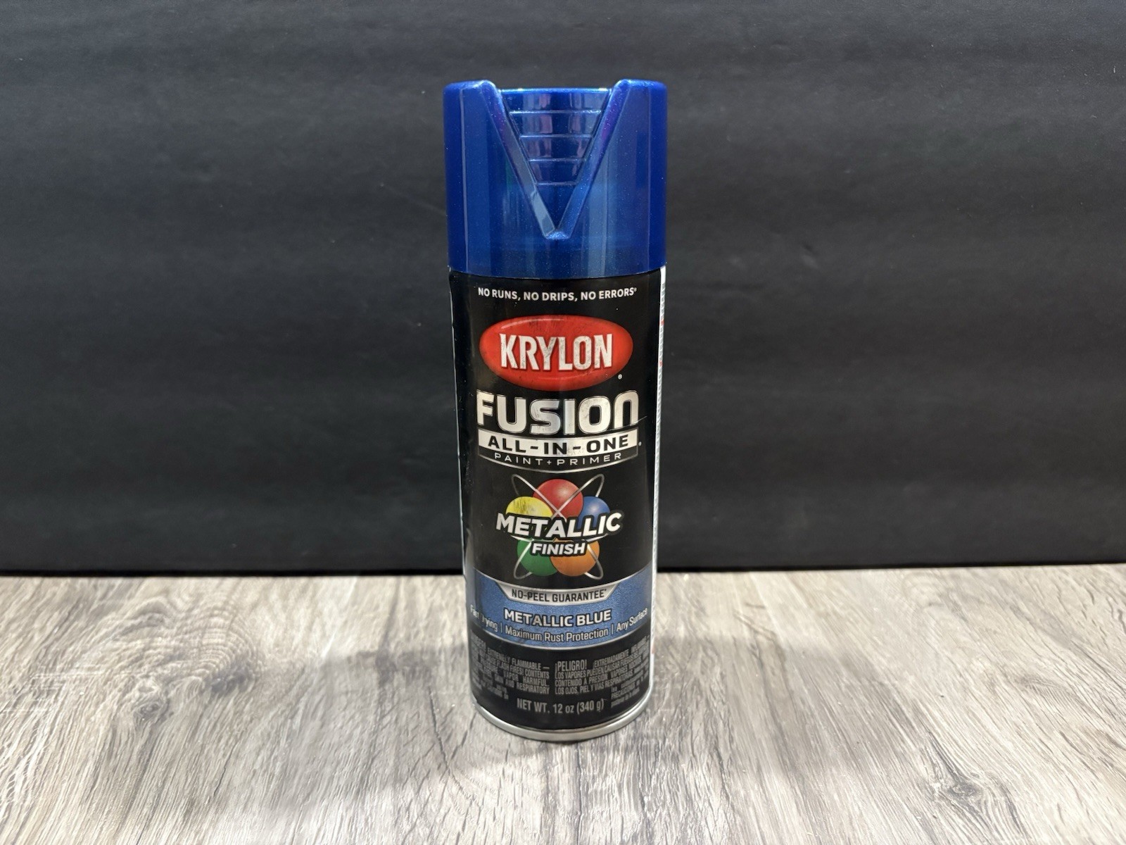 Krylon Fusion All In One Spray Paint Metallic Blue 12 oz Indoor Outdoor New