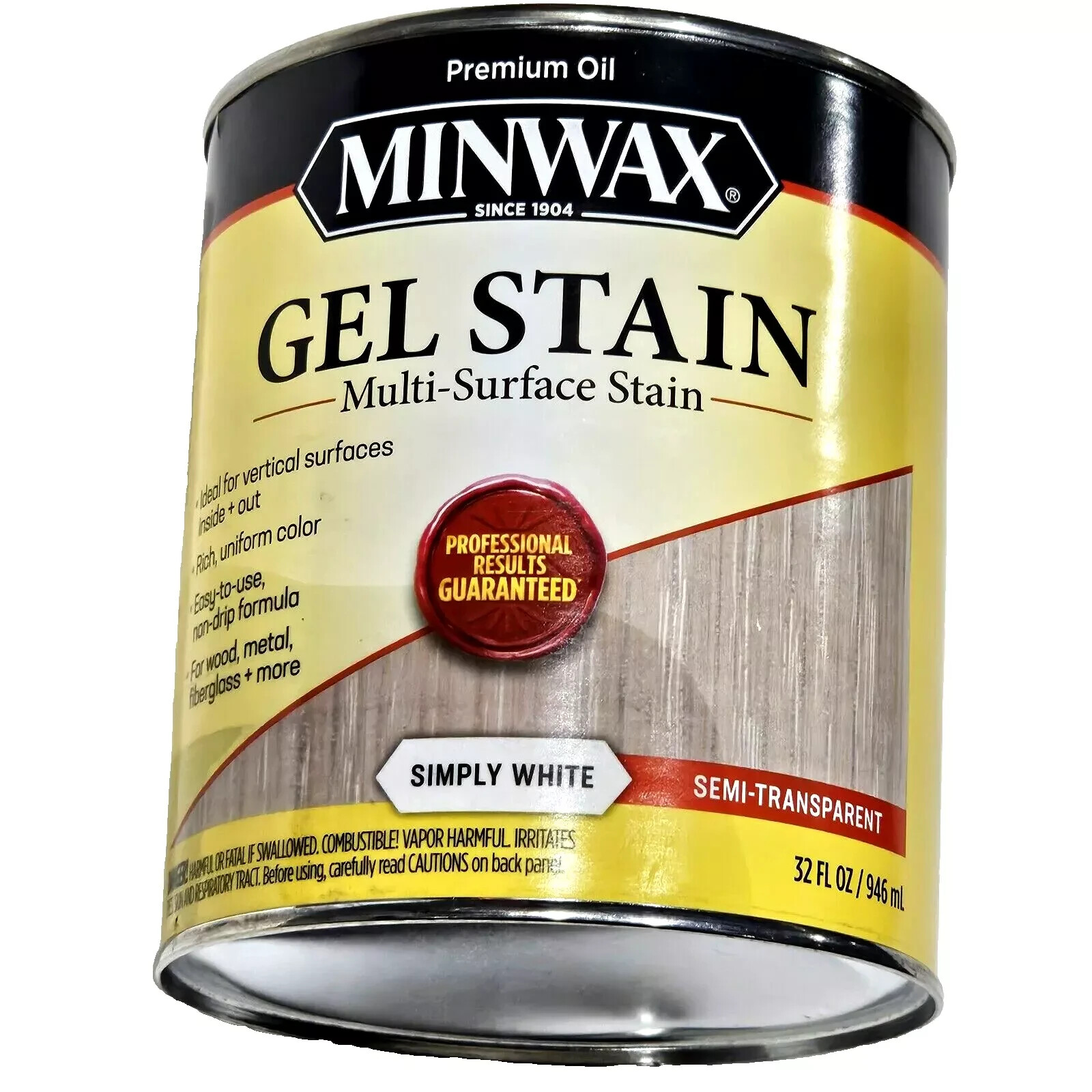 NEW Minwax Gel Stain Multi Surface Simply White Semi Transparent 32oz FREE SHIP